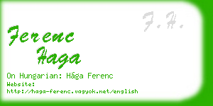 ferenc haga business card