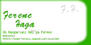 ferenc haga business card